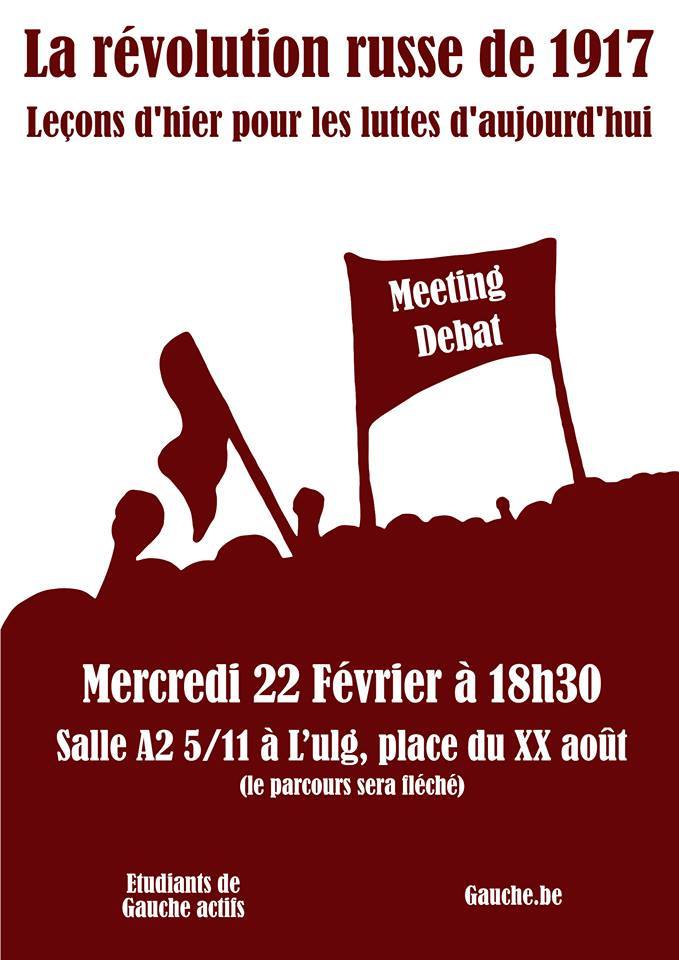 Affiche. La révolution russe de 1917 - Leçons d|hier pour aujourd|hui. 2017-02-22